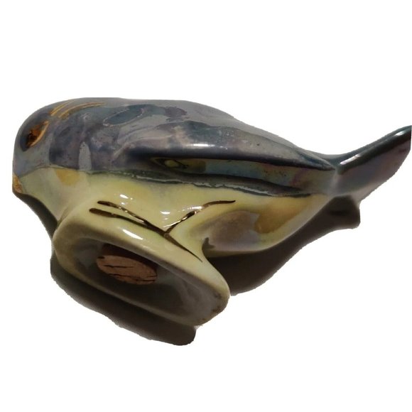 Vintage Blue Yellow Birds Salt & Pepper Shakers Gold Detailed Glossy Porcelain - Picture 15 of 16